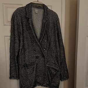 Chico's Black and White Textured Cardigan